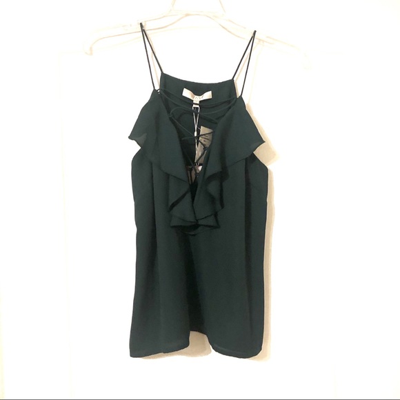 NWT Lace up Ruffle Cami - Picture 2 of 4